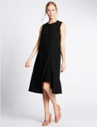 Marks & Spencer Split Front Sleeveless Shift Dress Black
