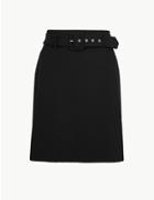 Marks & Spencer Belted Jersey A-line Mini Skirt Black