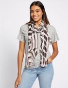 Marks & Spencer Pure Silk Printed Scarf Black Mix