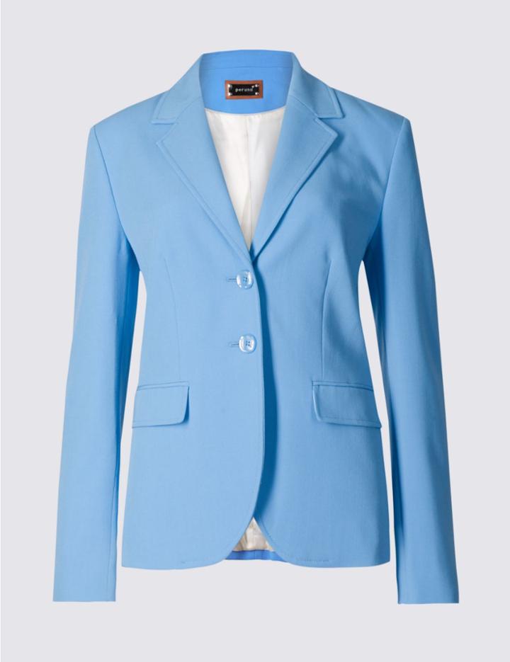 Marks & Spencer Patch Pocket 2 Button Blazer Fresh Blue