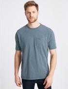 Marks & Spencer Pure Cotton Textured Top Blue