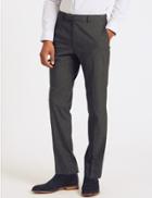 Marks & Spencer Charcoal Checked Slim Fit Trousers Charcoal