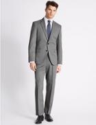 Marks & Spencer Grey Textured Tailored Fit Jacket Light Grey