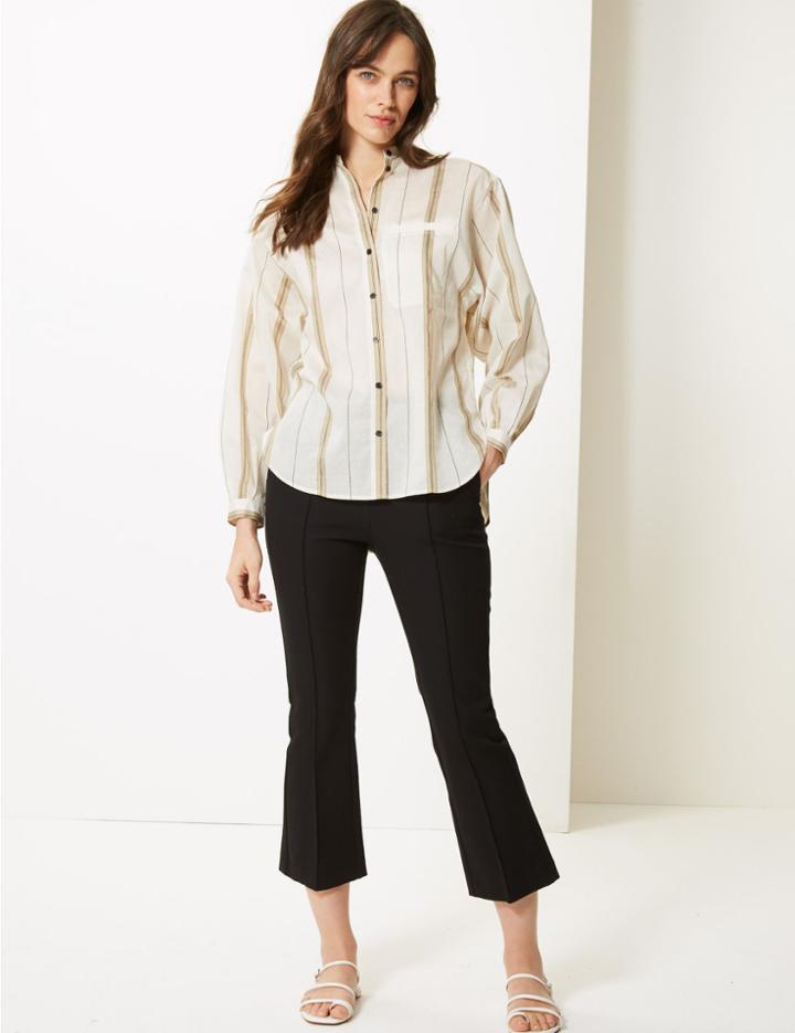 Marks & Spencer Cropped Kickflare Trousers Black