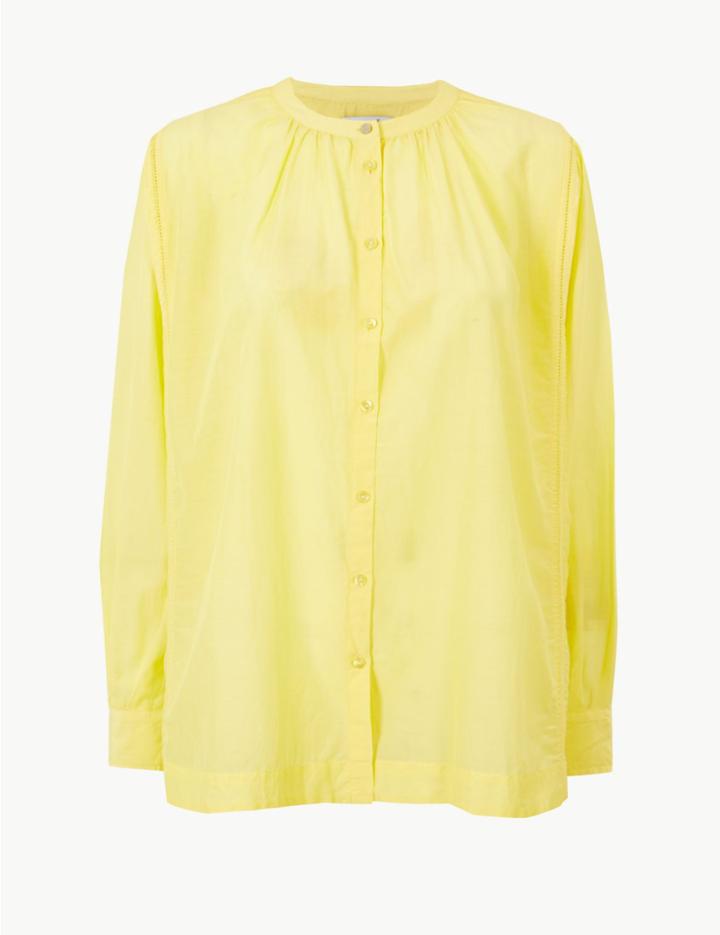 Marks & Spencer Long Sleeve Shirt Bright Yellow