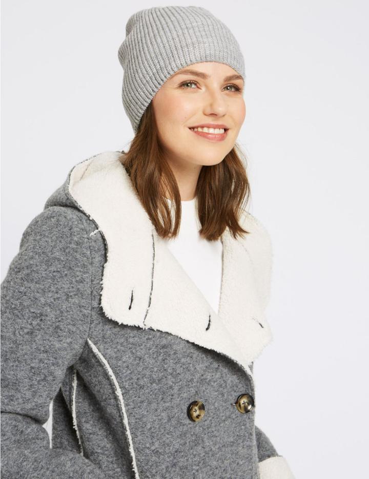 Marks & Spencer Beanie Hat Grey Mix