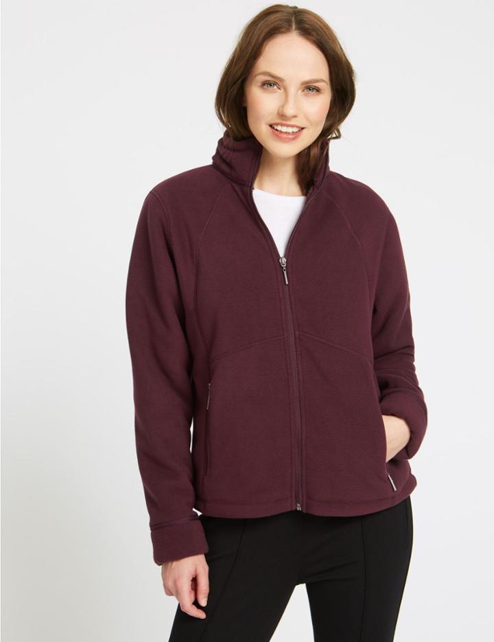 Marks & Spencer Bonded Fleece Jacket Dark Grape