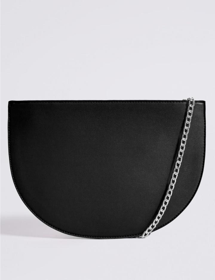 Marks & Spencer Faux Leather Half Moon Shoulder Bag Black