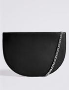 Marks & Spencer Faux Leather Half Moon Shoulder Bag Black