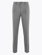 Marks & Spencer Slim Fit Wool Blend Tapered Trousers Grey