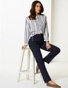 Marks & Spencer Straight Leg Cigarette Trousers Dark Navy