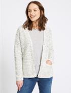 Marks & Spencer Textured Open Front Cardigan Cream