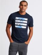 Marks & Spencer Slim Fit Printed Crew Neck T-shirt Navy