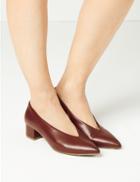 Marks & Spencer Pointed Toe Court Shoes Berry