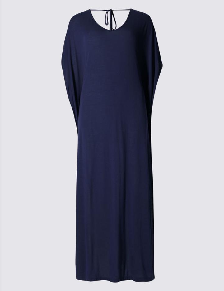 Marks & Spencer Angel Sleeve Jersey Midi Dress Navy