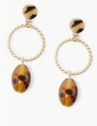 Marks & Spencer Pebble Ring Drop Earrings Brown Mix