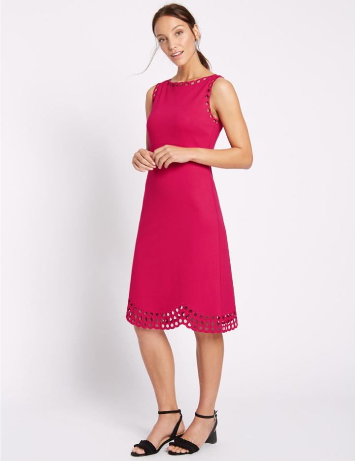 Marks & Spencer Cutwork Skater Dress Pink
