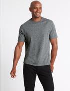 Marks & Spencer Pure Cotton Slim Fit Crew Neck T-shirt Charcoal