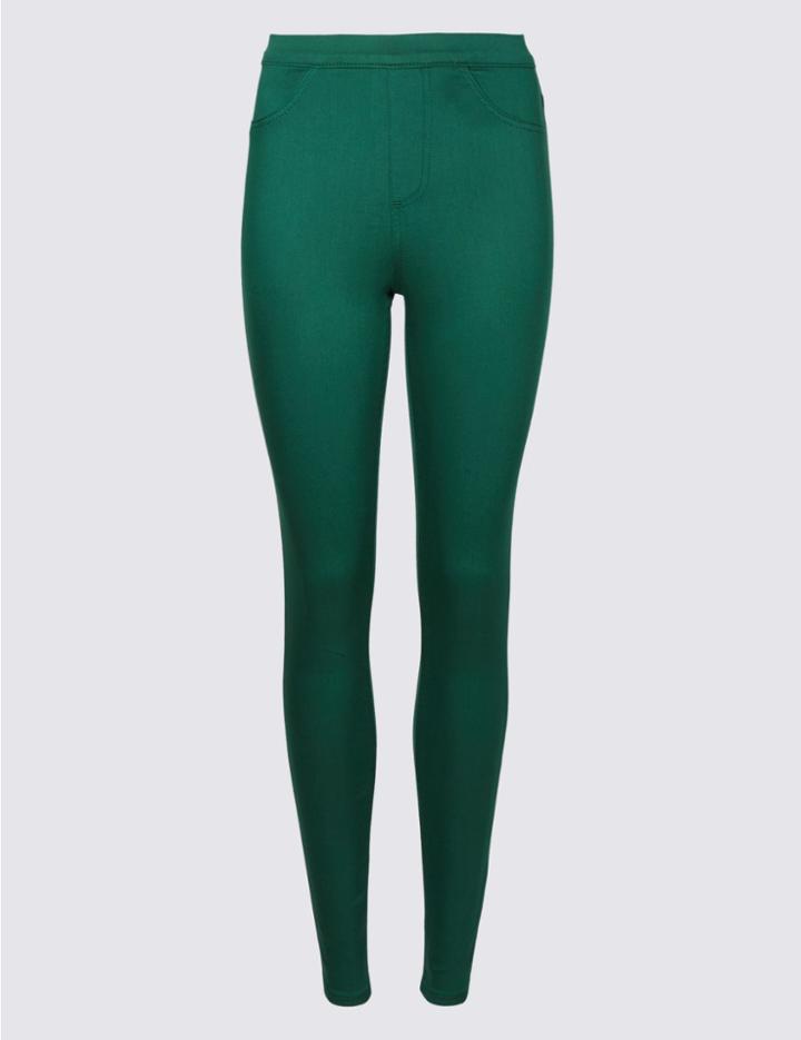 Marks & Spencer Cotton Rich Jeggings Medium Green