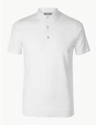 Marks & Spencer Cotton Rich Knitted Polo White