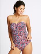 Marks & Spencer Secret Slimming&trade; Ditsy Floral Bandeau Tankini Top Red Mix
