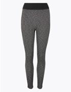 Marks & Spencer Zig Zag Print Jacquard Leggings Black Mix