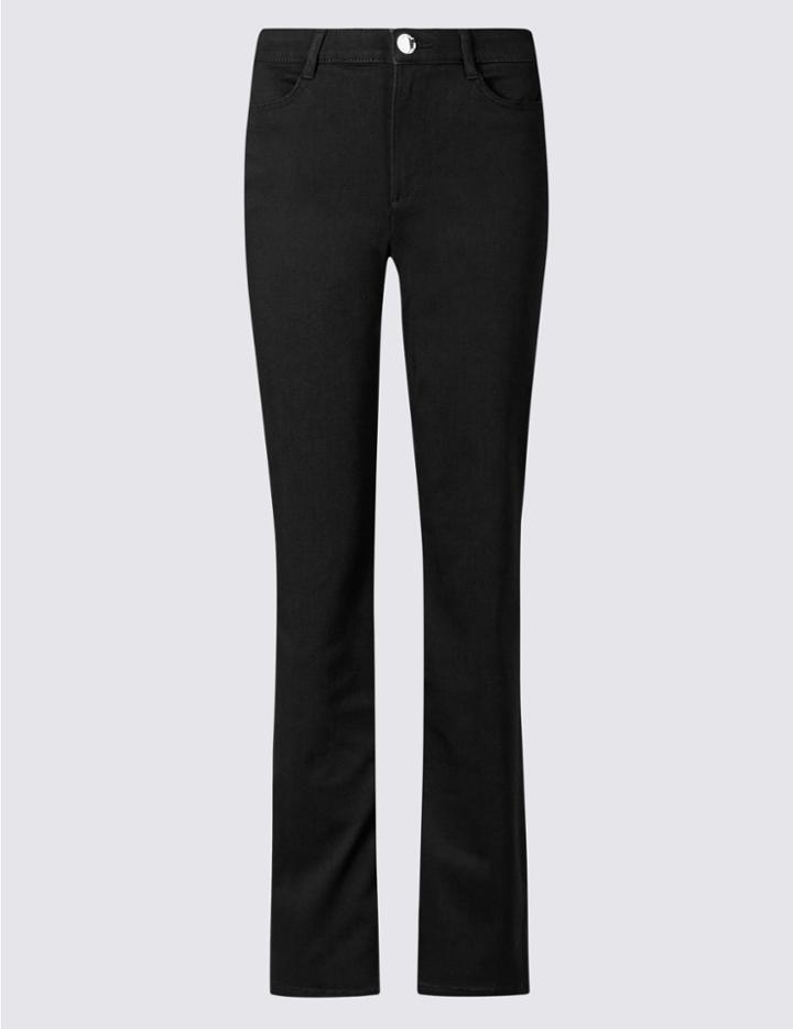 Marks & Spencer Sateen Roma Rise Straight Leg Jeans Grey Mix