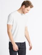 Marks & Spencer Slim Fit Pure Cotton Crew Neck T-shirt Soft Peach