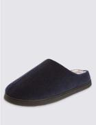 Marks & Spencer Felt Mule Slippers With Thinsulate&trade; Navy
