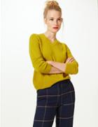 Marks & Spencer Cashmilon&trade; V-neck Jumper Winter Lime