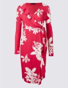 Marks & Spencer Petite Floral Print Wrap Midi Dress Ivory Mix