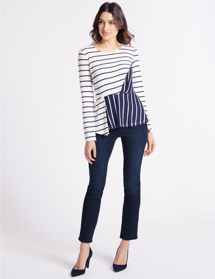 Marks & Spencer Slim Leg Roma Rise Jeans Medium Blue