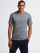 Marks & Spencer Active Slim Fit Textured Crew Neck T-shirt Grey Mix