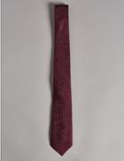 Marks & Spencer Pure Silk Floral Jacquard Tie Blackcurrant