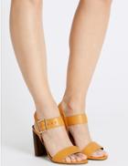 Marks & Spencer Angular Heel Buckle Sandals With Insolia&reg; Ochre