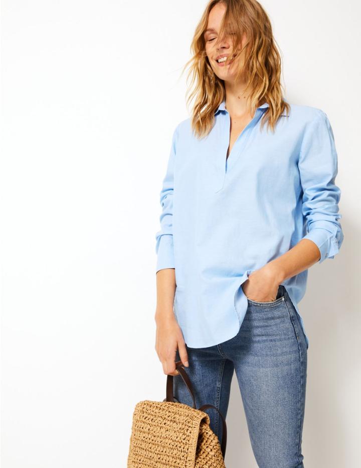 Marks & Spencer Pure Cotton Shirt Chambray