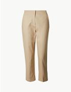 Marks & Spencer Cotton Rich Slim Cropped Trousers Coffee