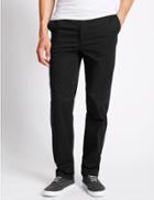 Marks & Spencer Pure Cotton Chinos With Active Waist Black