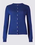 Marks & Spencer Petite Round Neck Cardigan Royal Blue