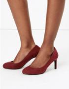 Marks & Spencer Wide Fit Stiletto Heel Court Shoes Berry