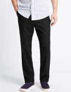 Marks & Spencer Linen Rich Trousers Black