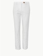 Marks & Spencer Cotton Rich Slim Leg Trousers Winter White