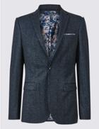 Marks & Spencer Slim Fit Textured Jacket Indigo