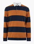 Marks & Spencer Pure Cotton Striped Rugby Shirt Caramel Mix