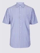 Marks & Spencer Modal Blend Striped Shirt Lilac