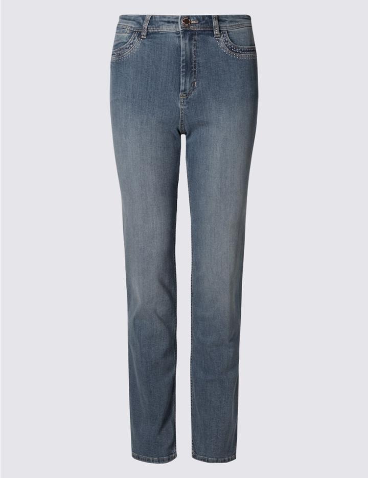 Marks & Spencer Sculpt & Lift Straight Leg Jeans Light Indigo
