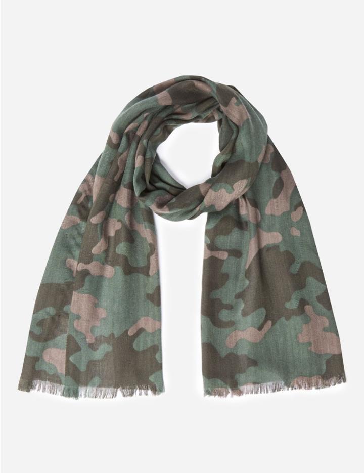 Marks & Spencer Camouflage Print Scarf Khaki