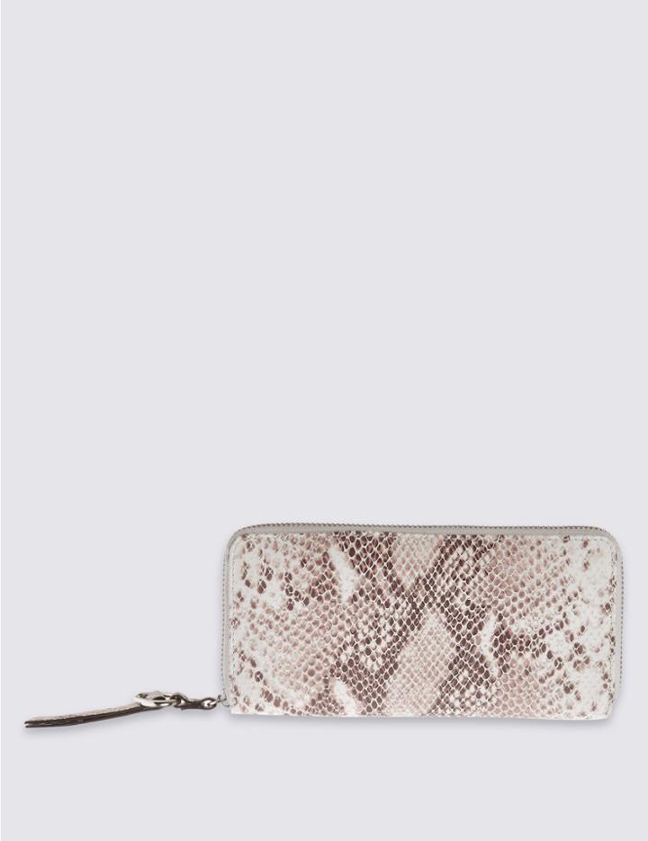 Marks & Spencer Leather Ring Purse With Cardsafe&trade; Natural Mix