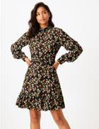 Marks & Spencer Floral Print Relaxed Mini Dress Black Mix