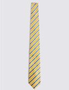 Marks & Spencer Pure Silk Striped Tie Yellow